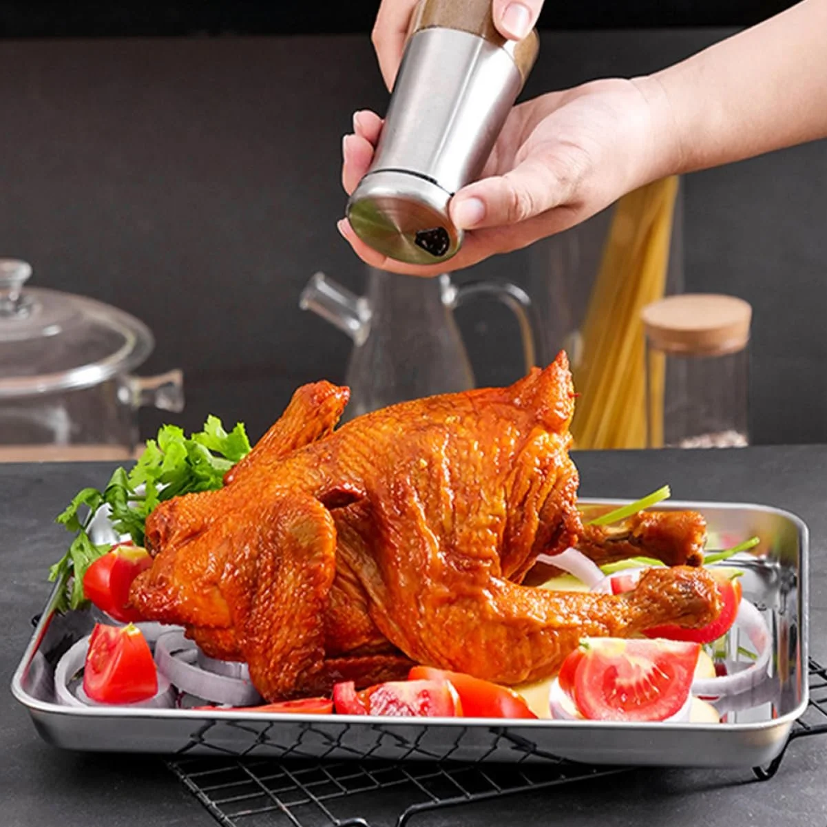 Форма для випікання VICASKY прямокутна з нержавіючої сталі для хліба та піци термостійка, фото №4 Форма для випікання VICASKY прямокутна з нержавіючої сталі для хліба та піци термостійка, фото №4