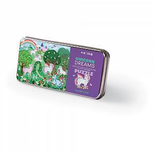 Пазл в жестяной коробке Crocodile Creek Unicorn Dreams 3843004 50 деталей - Фото 1