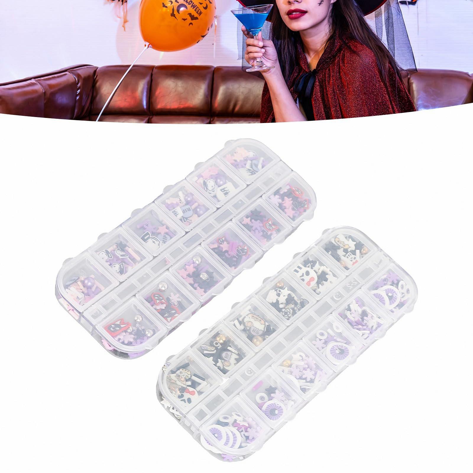 Патчи керамические для ногтей 2 коробки Halloween стиль украшения для ногтей декор для самодельного маникюра, фото №6