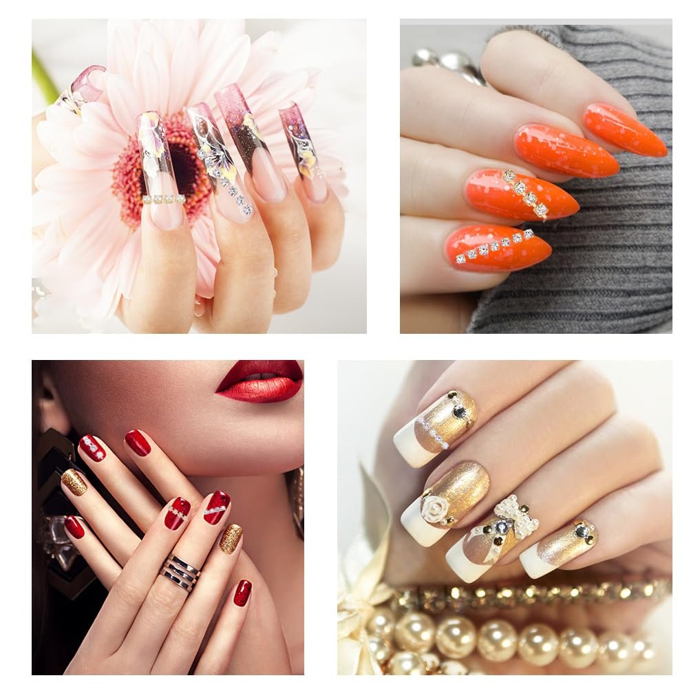 Стрази 3D 6 стилів 12 шт. Ланцюжок із золота та срібла з перлами, підвіски зі штучними перлинами з ABS-пластику, фото №7