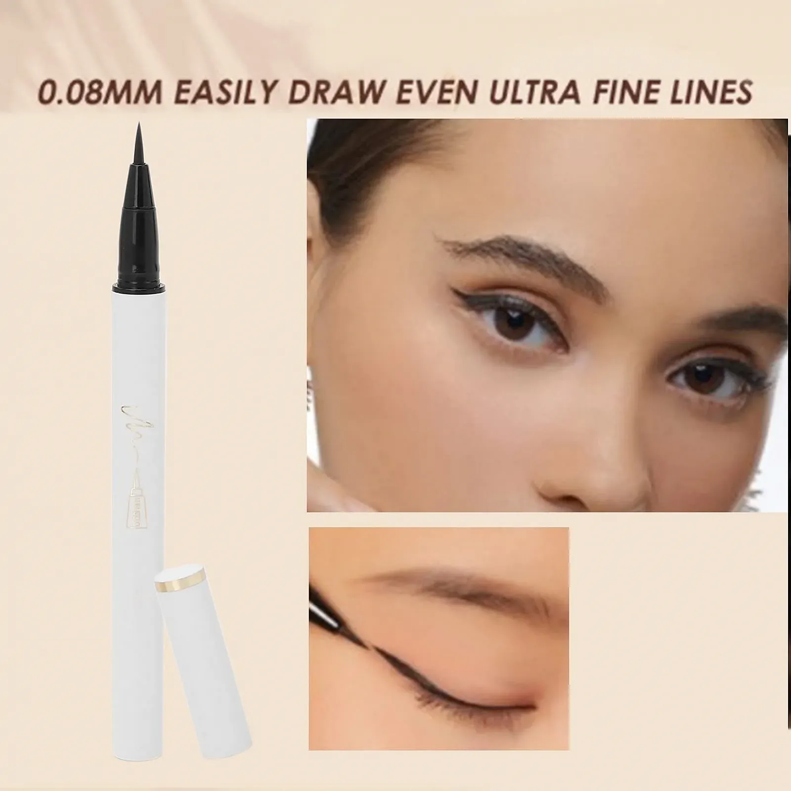 Підводка для очей, швидковисихаюча, водостійка, проста у використанні, ультратонка кисть, фото №2