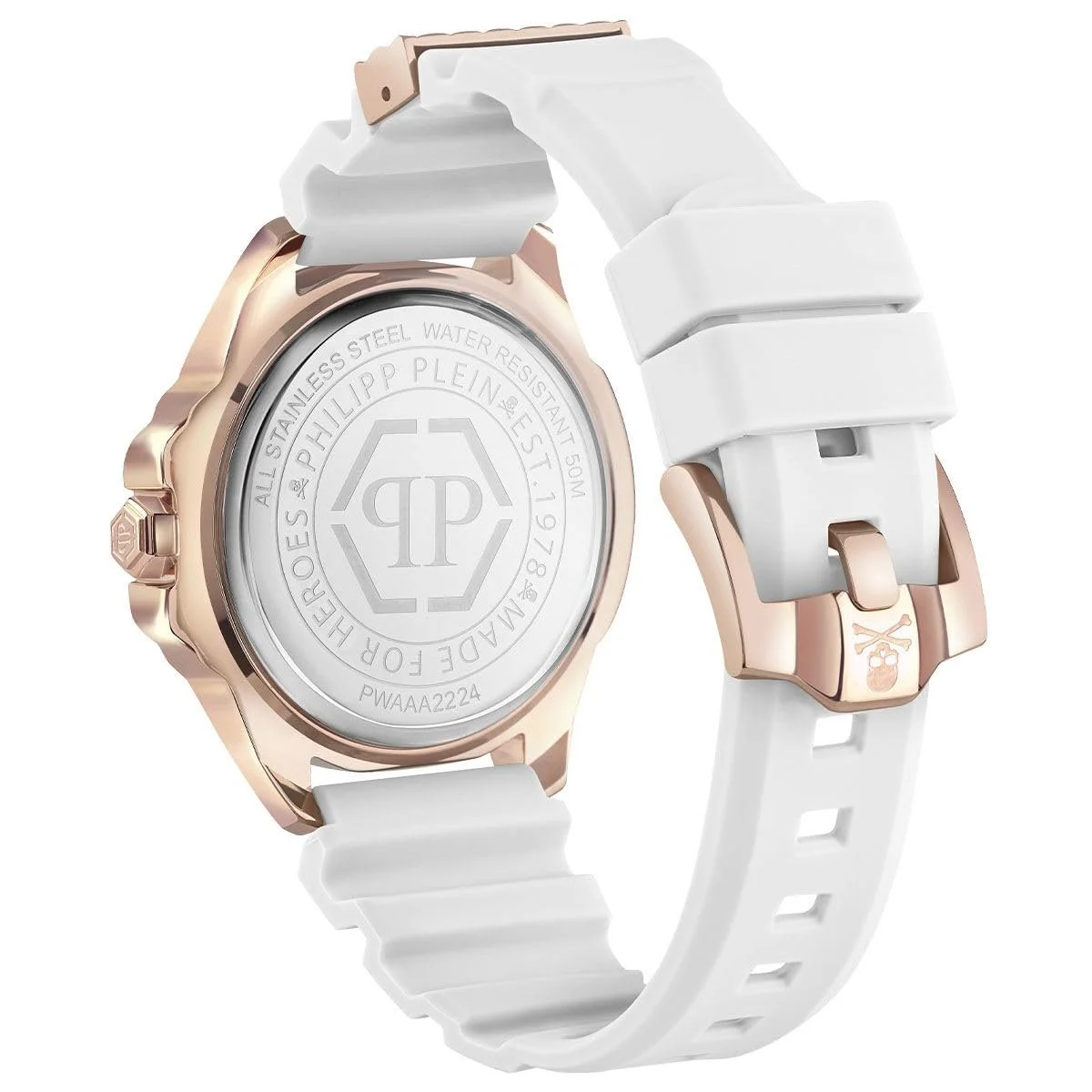Часы Philipp Plein The $Kull Унисекс Аналоговые Кварцевые Силиконовые, Розовый/Белый - Pwaaa2224, Браслет, фото №3 Часы Philipp Plein The $Kull Унисекс Аналоговые Кварцевые Силиконовые, Розовый/Белый - Pwaaa2224, Браслет, фото №3