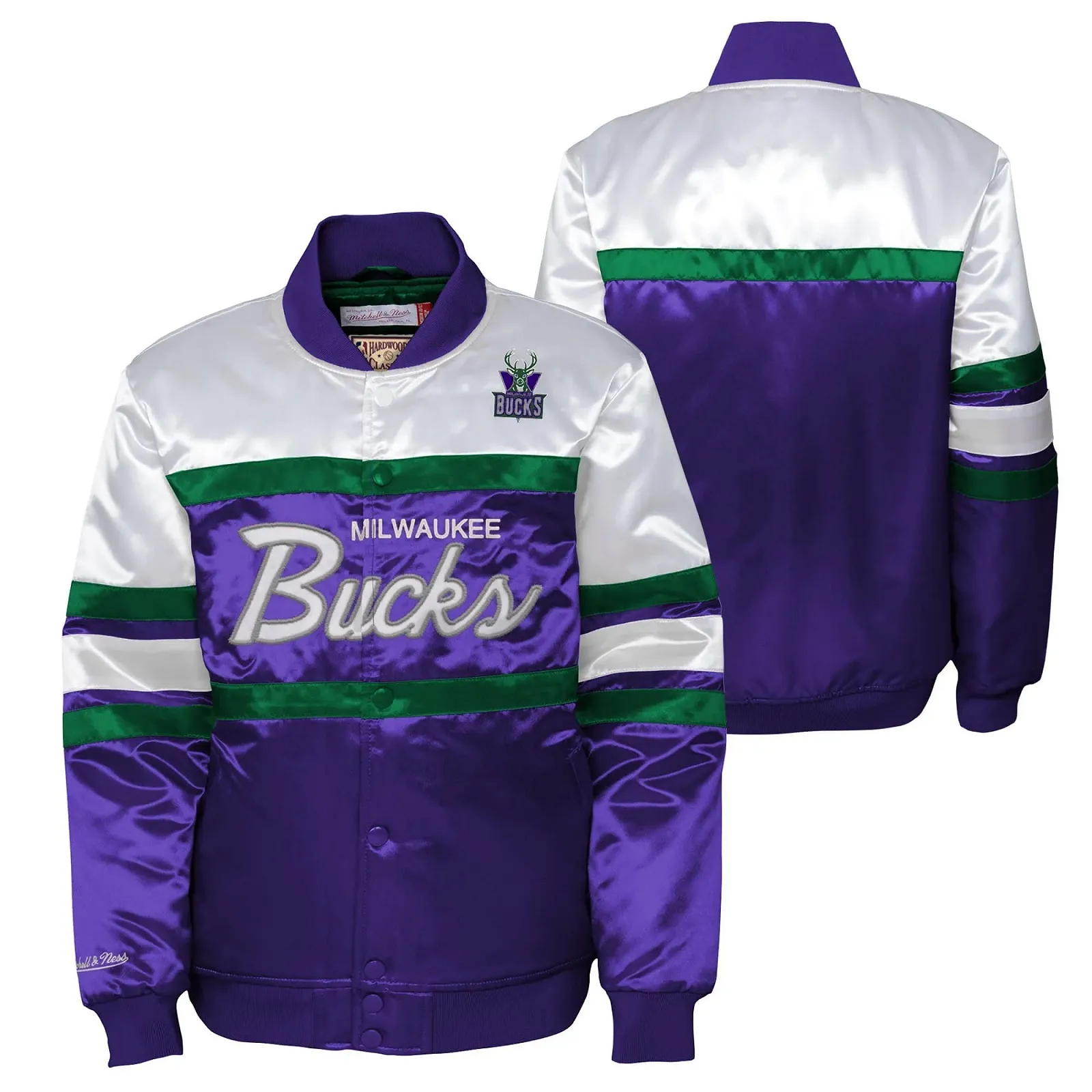 Детская тяжелая атласная куртка Milwaukee Bucks, фото №1