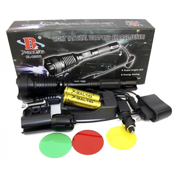 Подствольный тактический фонарь X-Balong BL-Q2800 светодиодный ручной аккумуляторный, фото №3