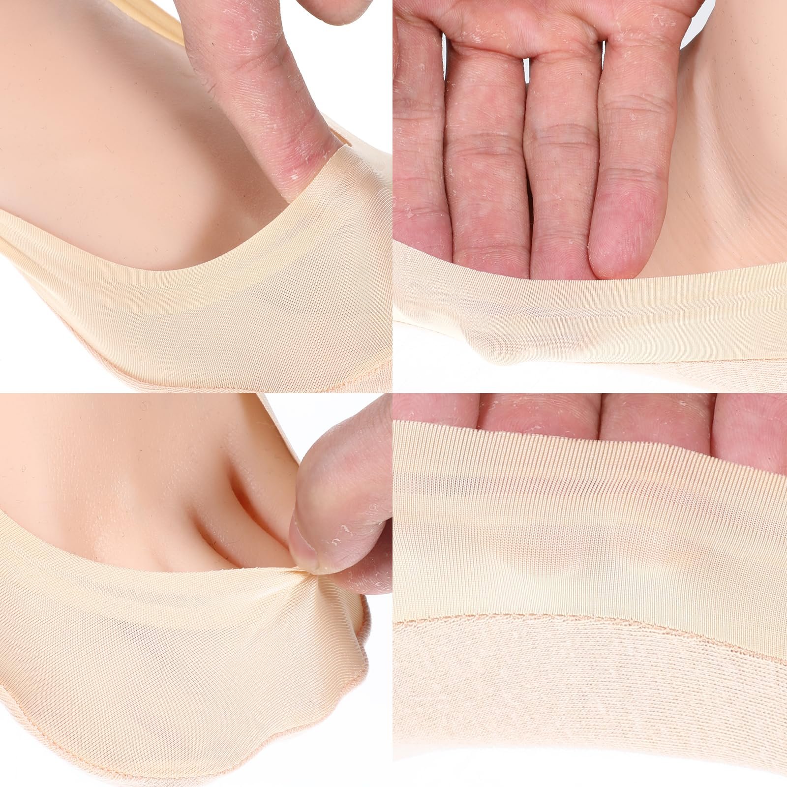 Носки-следки Non-Slip Silicone Invisible для женщин, легкие, для кроссовок, полиэстеровые, для деловой и повседневной обуви, 4 пары, черный цвет кожи, фото №2