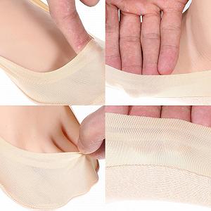 Носки-следки Non-Slip Silicone Invisible для женщин, легкие, для кроссовок, полиэстеровые, для деловой и повседневной обуви, 4 пары, черный цвет кожи synthetic.ua - Фото 1