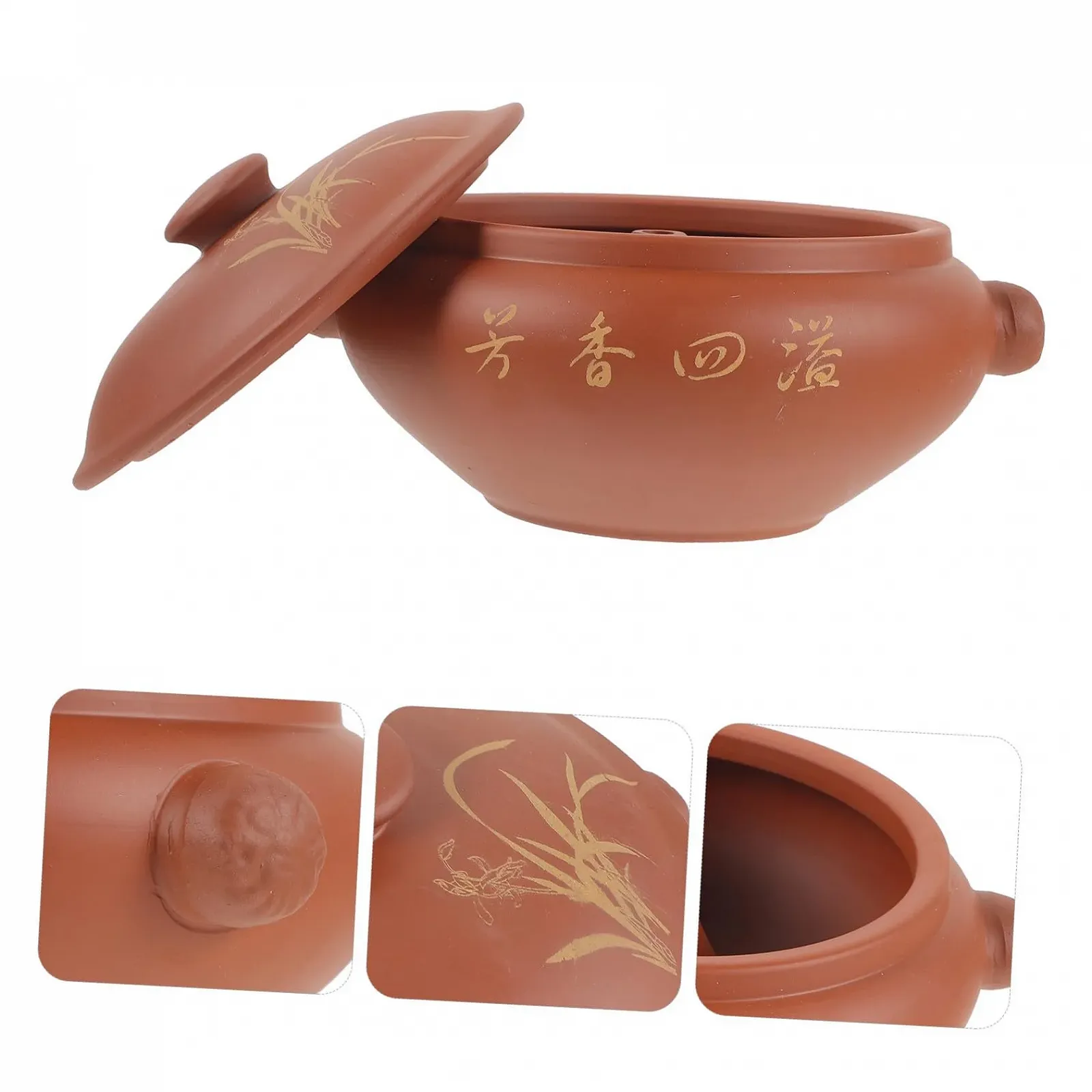 Пароварка Toyvian керамическая с крышкой термостойкая в традиционном стиле, фото №3