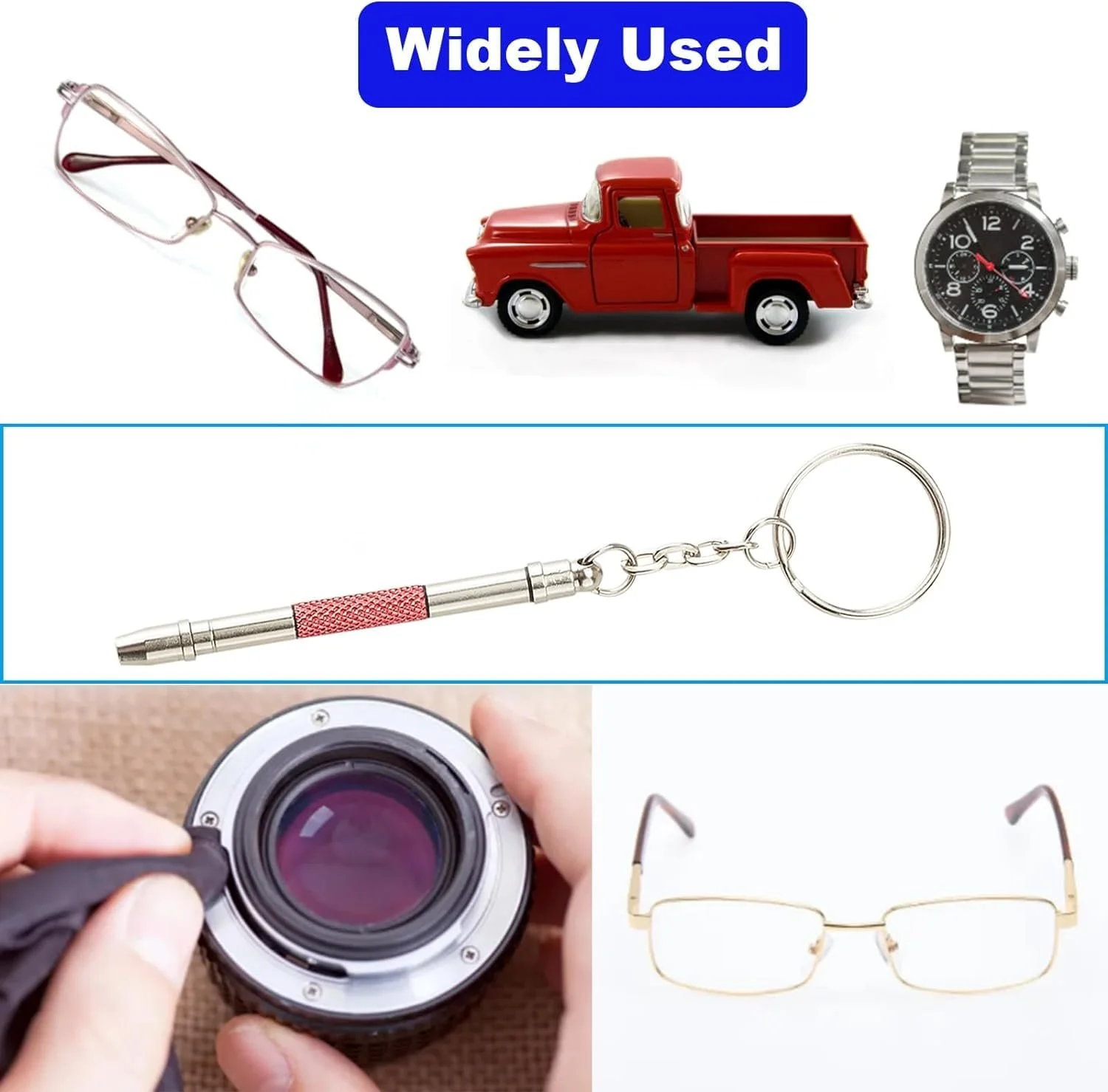 Набір 4 Mini Glasses Screwdriver 3 в 1 Glasses Repair Kit Stainless Steel Small Screwdriver, фото №6