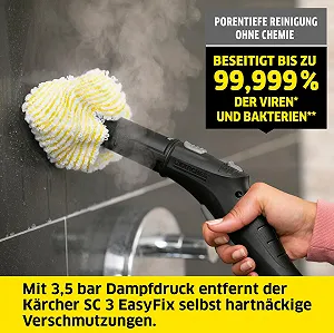 Пароочисник Krcher SC 3 EasyFix, тиск пари: макс. 3.5 бар, час нагріву: 30 с, потужність: 1,900 Вт synthetic.ua - Фото 1