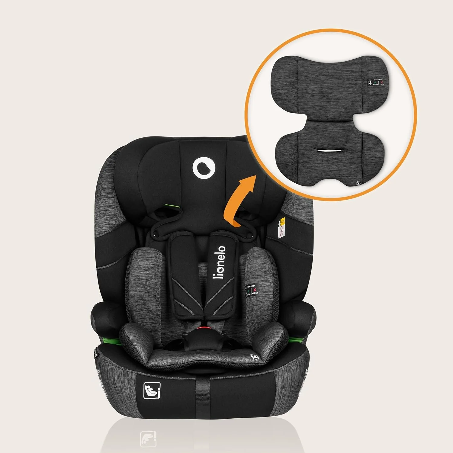 Детское автокресло Lionelo Levi One i-Size / 76–150 см / Черно-серый, фото №5
