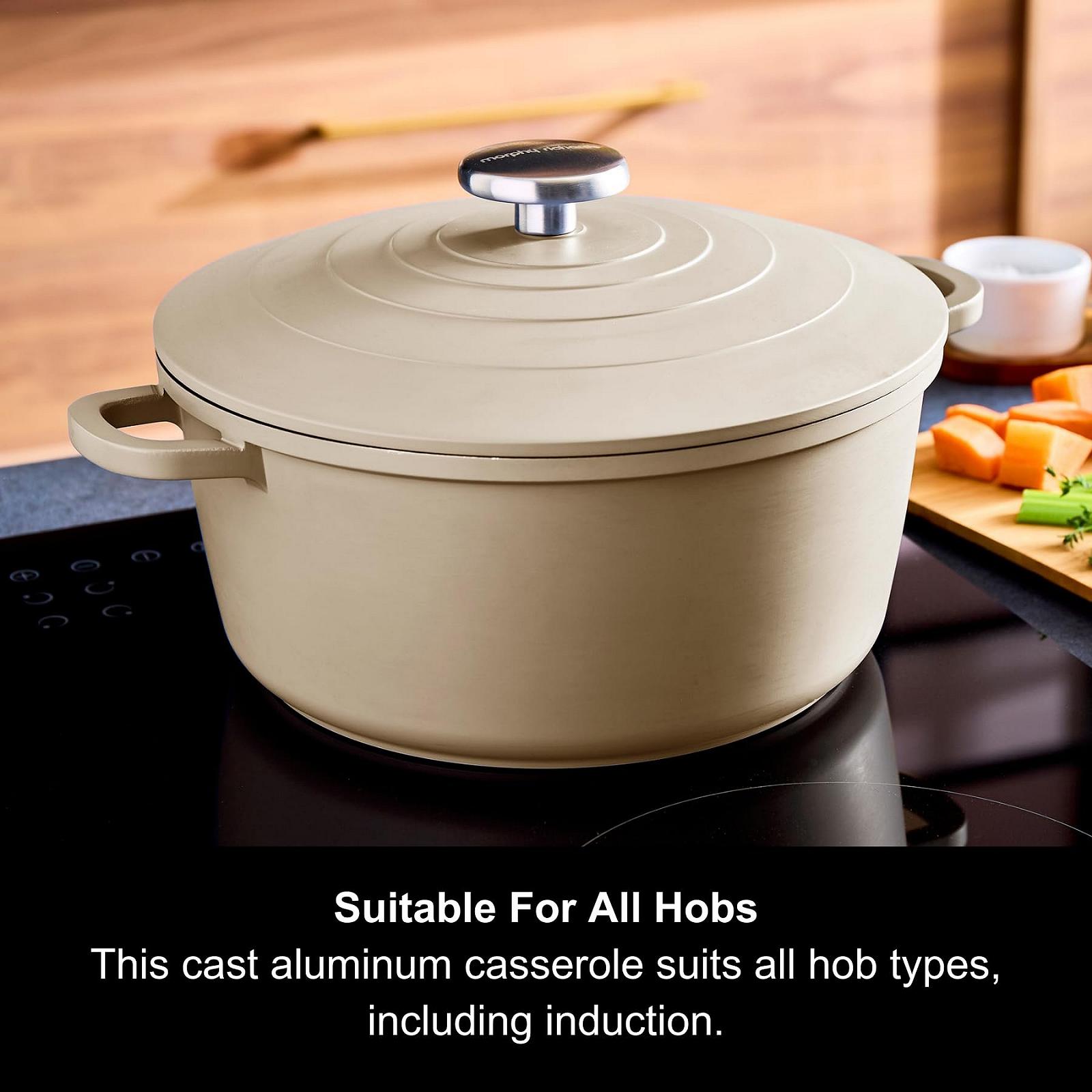 Жаровня Morphy Richards 851254 24 см Литой алюминий Антипригарная Кремовая, фото №7