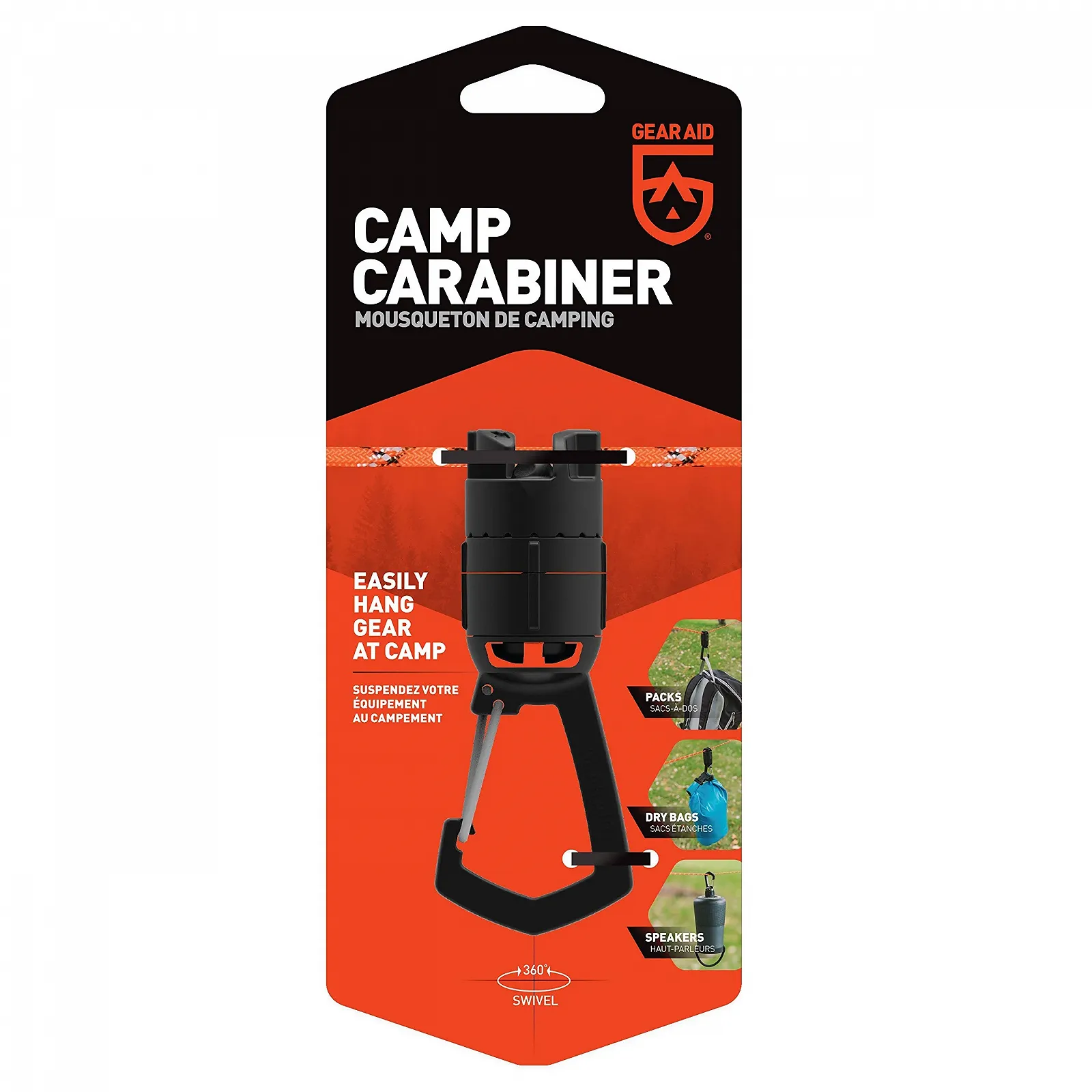 Брелок Gear Aid Camp для підвішування рушників, рюкзаків та спорядження на паракорді 550, фото №2