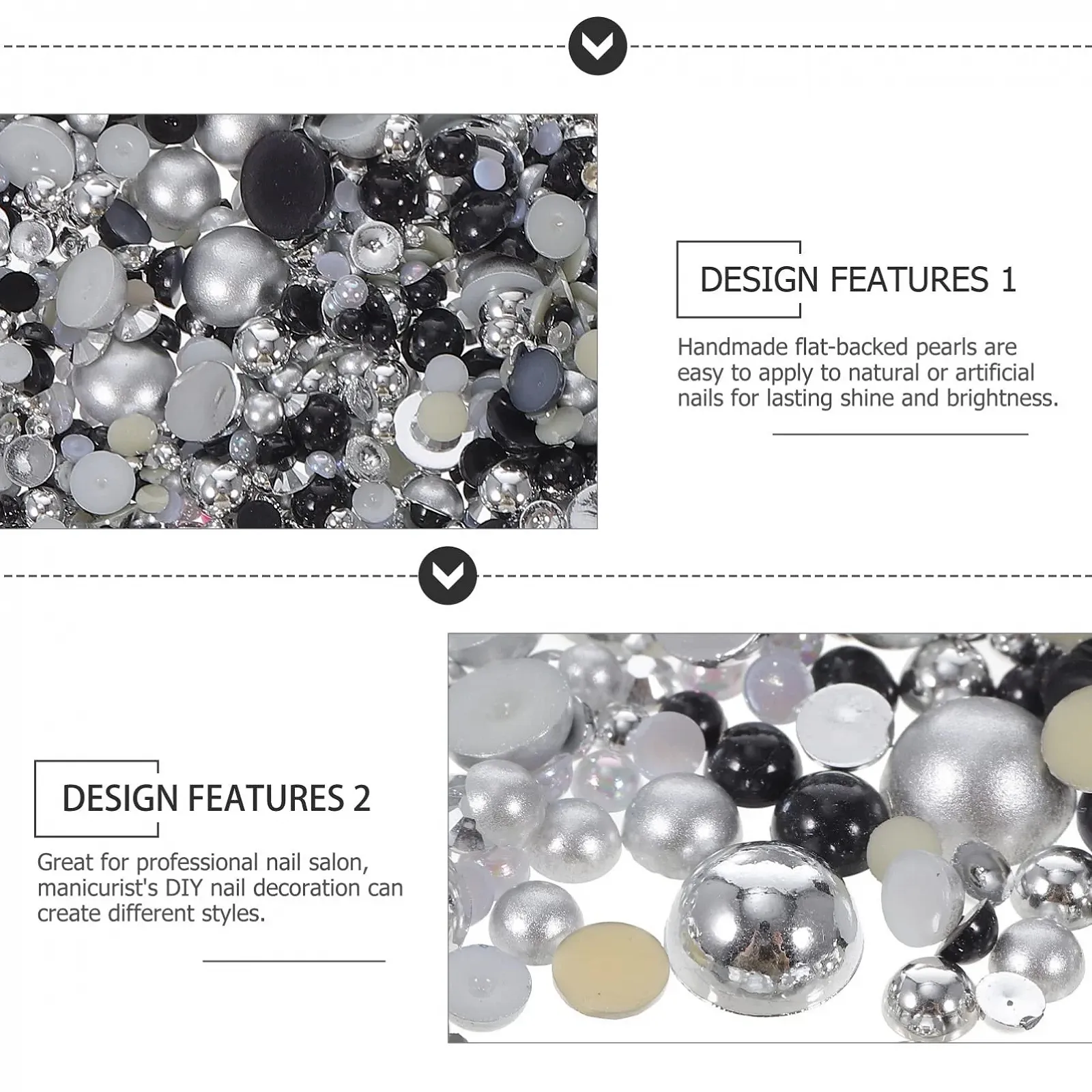 Украшения для ногтей Полукруглые имитация жемчуга из смолы ABOOFAN 3 шт., фото №9