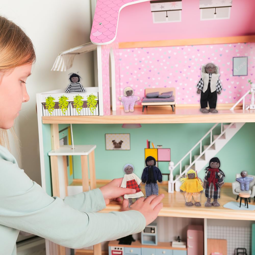 Дерев'яні ляльки Riisoyu 8 Piece Dollhouse Doll Family Set, фото №2