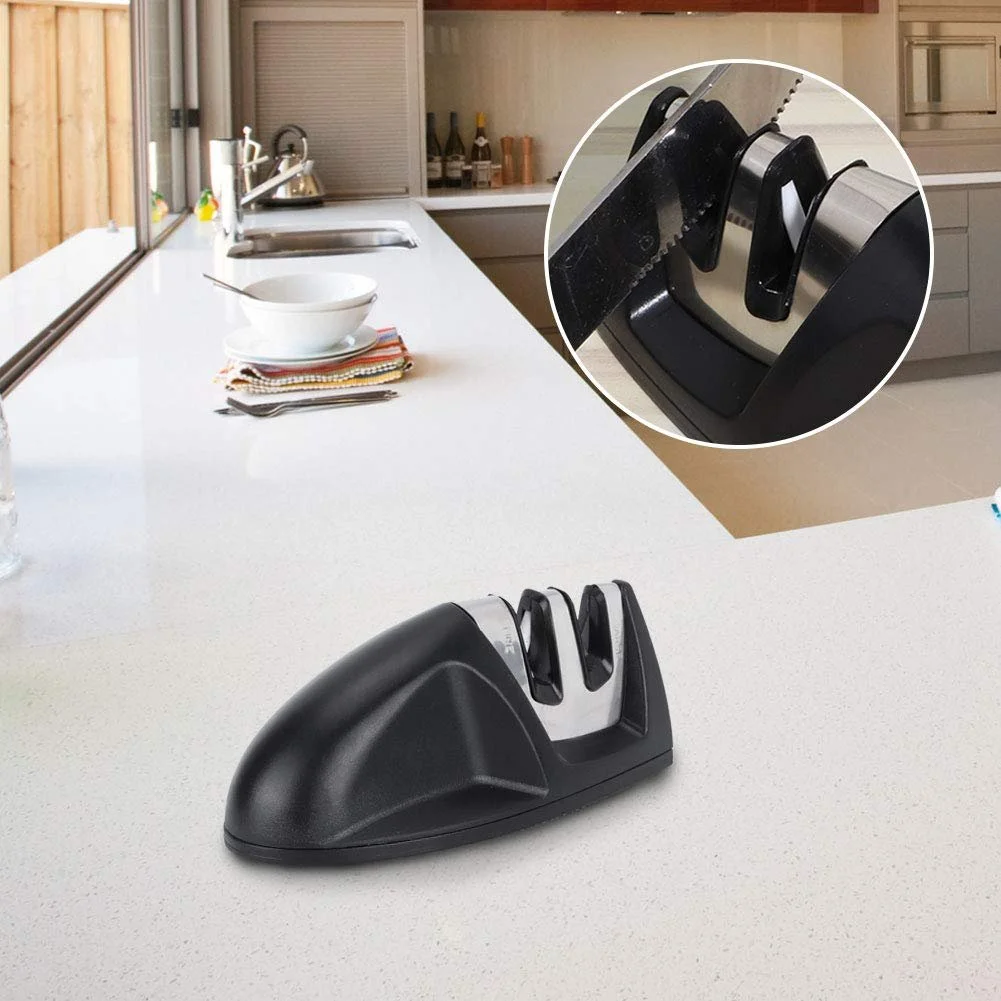 Точилка для ножів 2 шт. 2-ступенева багатофункціональна з нековзною основою Black, фото №4 Точилка для ножів 2 шт. 2-ступенева багатофункціональна з нековзною основою Black, фото №4