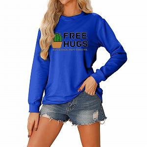 Женская толстовка Generisch с длинным рукавом, хлопковая, удобная, праздничная, с принтом букв, костюм на Хэллоуин, размер XXL - Фото 1