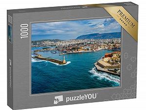 Пазл puzzleYOU Puzzle Collection Crete Панорамный вид сверху на город Ханья, остров Крит, Греция 1000 деталей - Фото 1