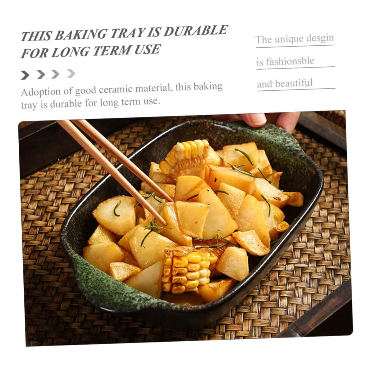 Деко NUOBESTY керамічне з двома ручками термостійке, фото №4