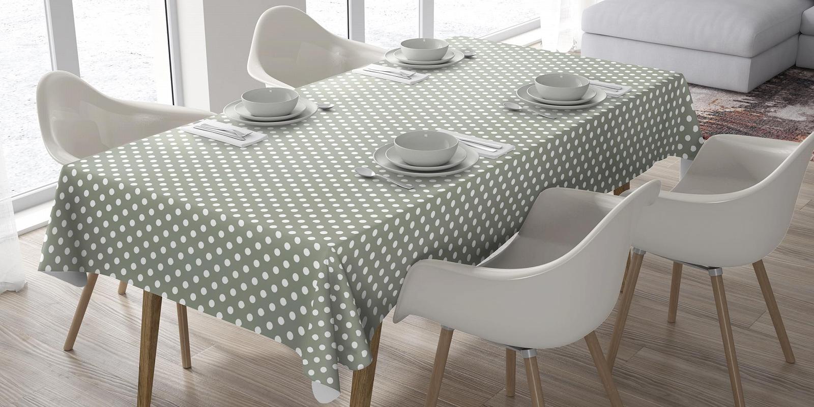 Скатертина Home Direct Прямокутна ПВХ в горошок 100 x 140 см Sage Green, фото №4