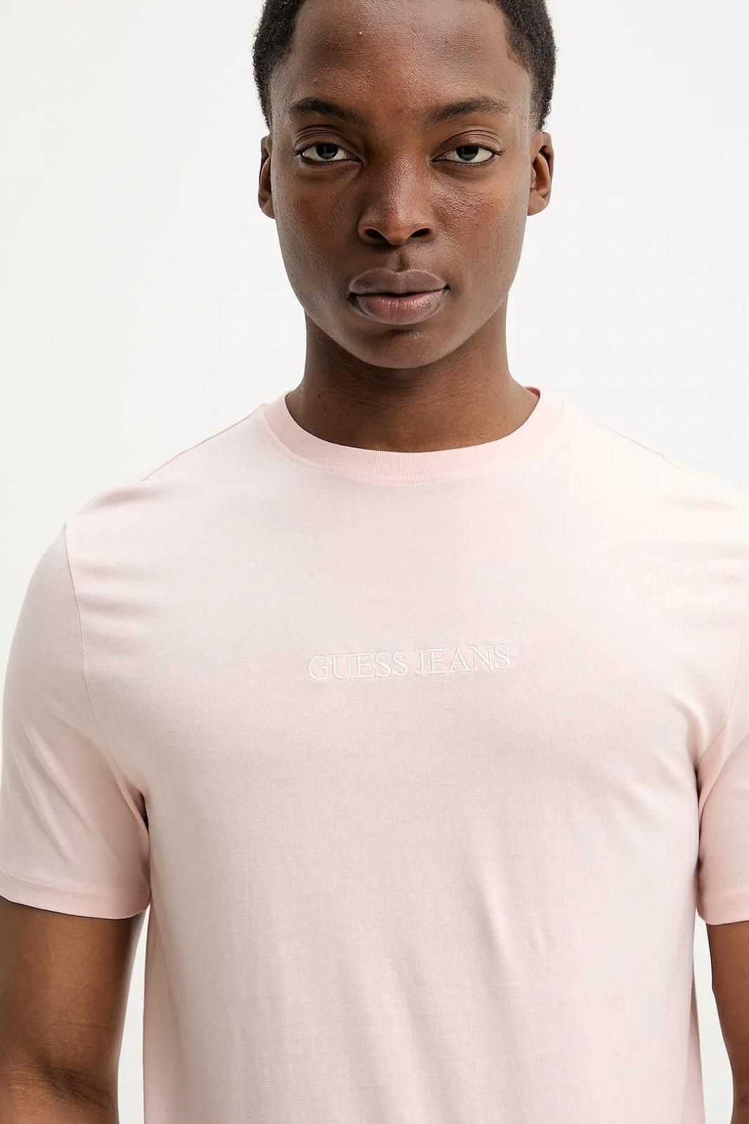Мужская футболка Guess Jeans, Розовая, L, фото №3