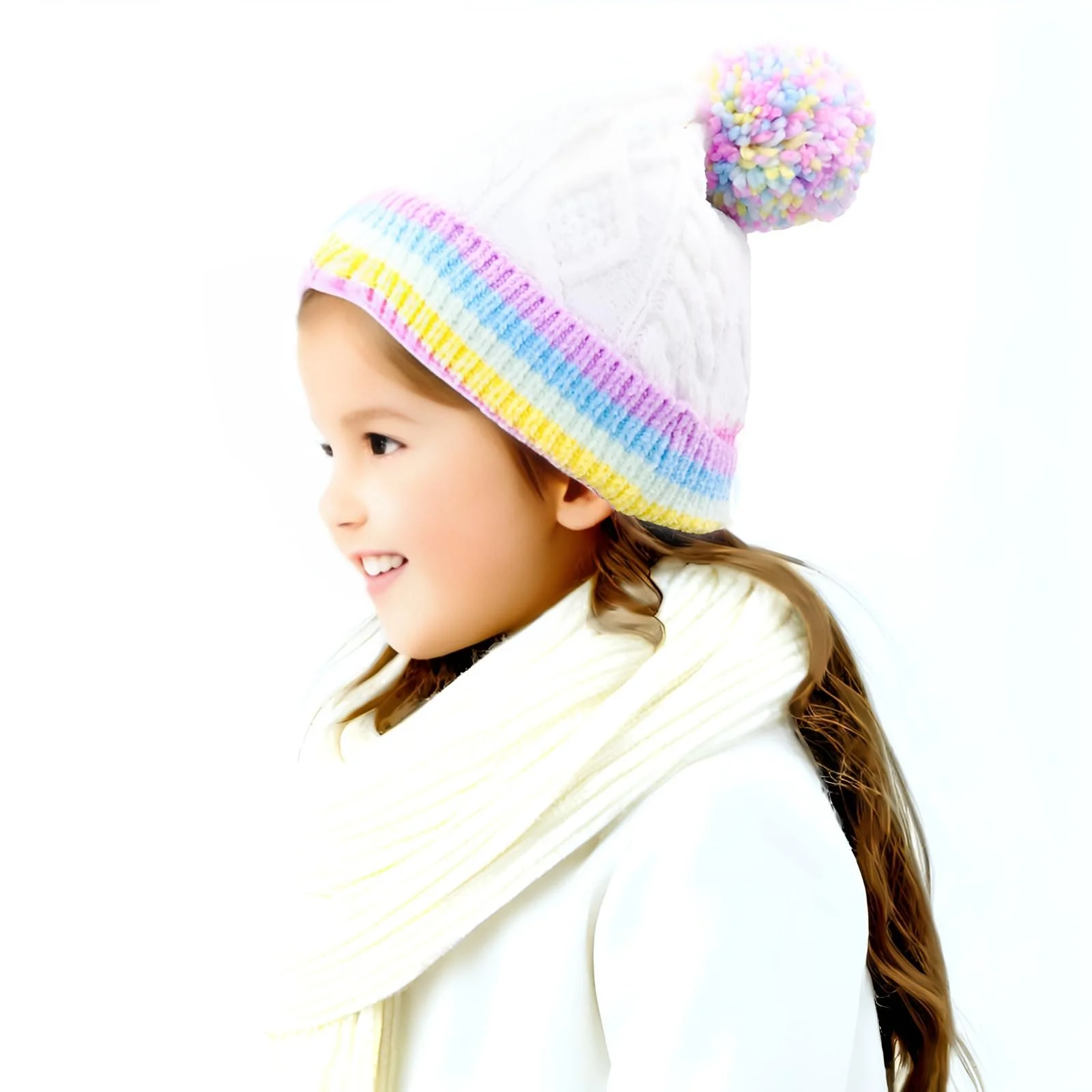 Шапка Білий PinkSheep Дівчата Зима Білий, фото №4 Шапка Білий PinkSheep Дівчата Зима Білий, фото №4