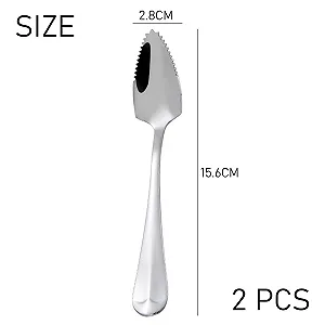 Ложка для грейпфрута з нержавіючої сталі (срібна), 2 шт synthetic.ua - Фото 1