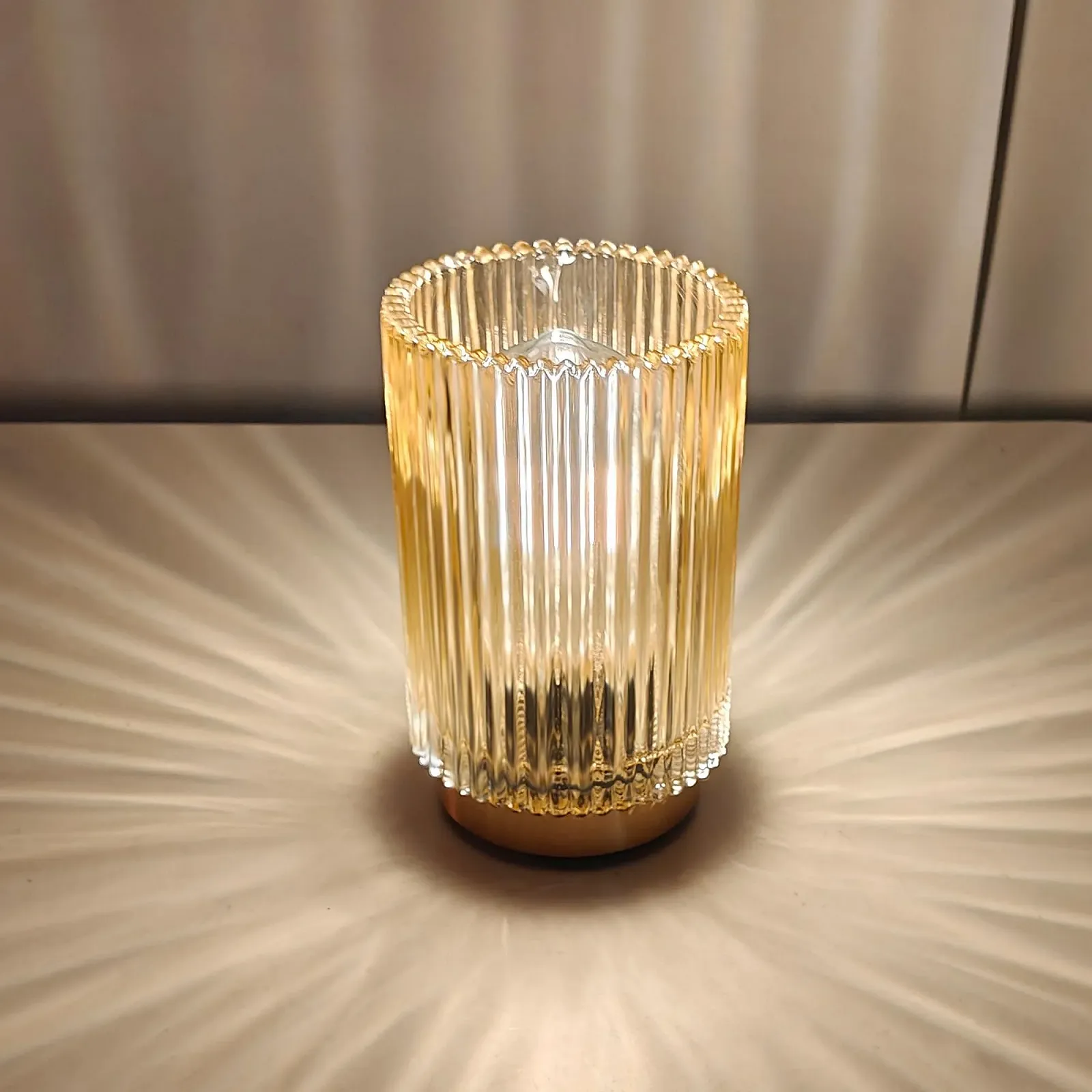 Настільна лампа Бездротова Скляна Акумуляторна Бурштиновий, фото №7