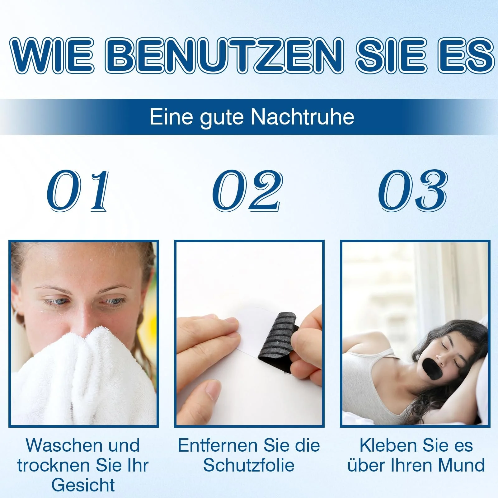 Пластыри от храпа, 50 шт Черная лента для рта для сна, фото №4