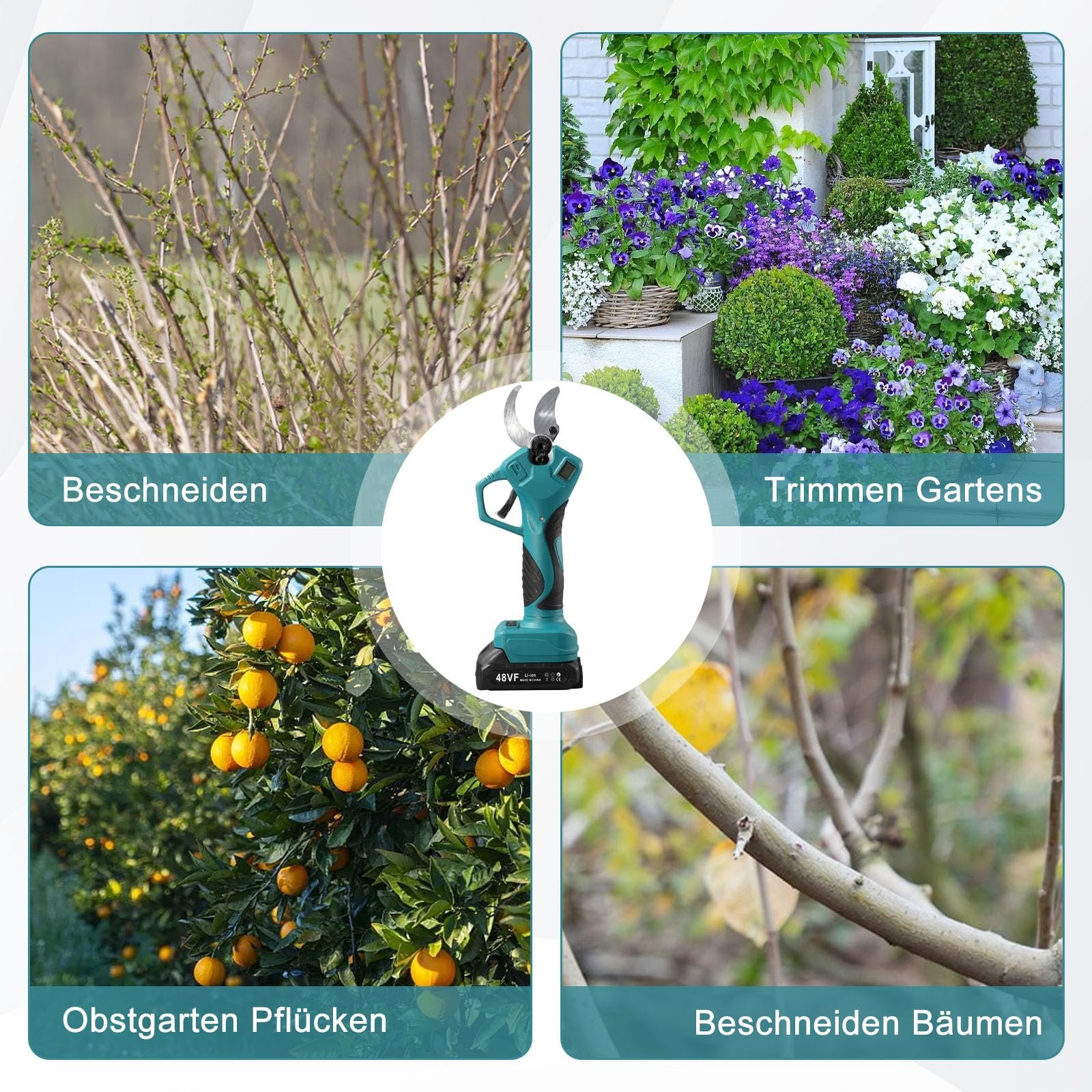 Секатор Aolawco електричний бездротовий Сумісний з Makita 18 V з LCD-дисплеєм і 4-рівневим регулюванням леза, фото №6