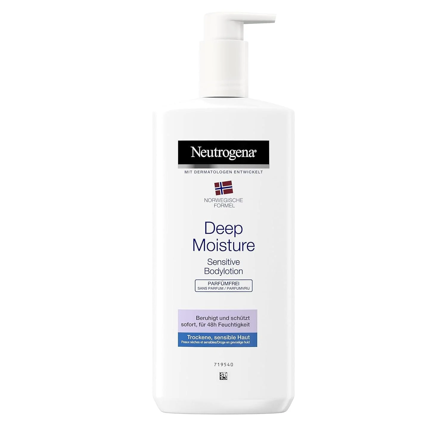 Лосьйон для тіла Neutrogena Norwegian Formula Deep Moisture Sensitive Fragrance Free для чутливої сухої шкіри 400 мл, фото №1