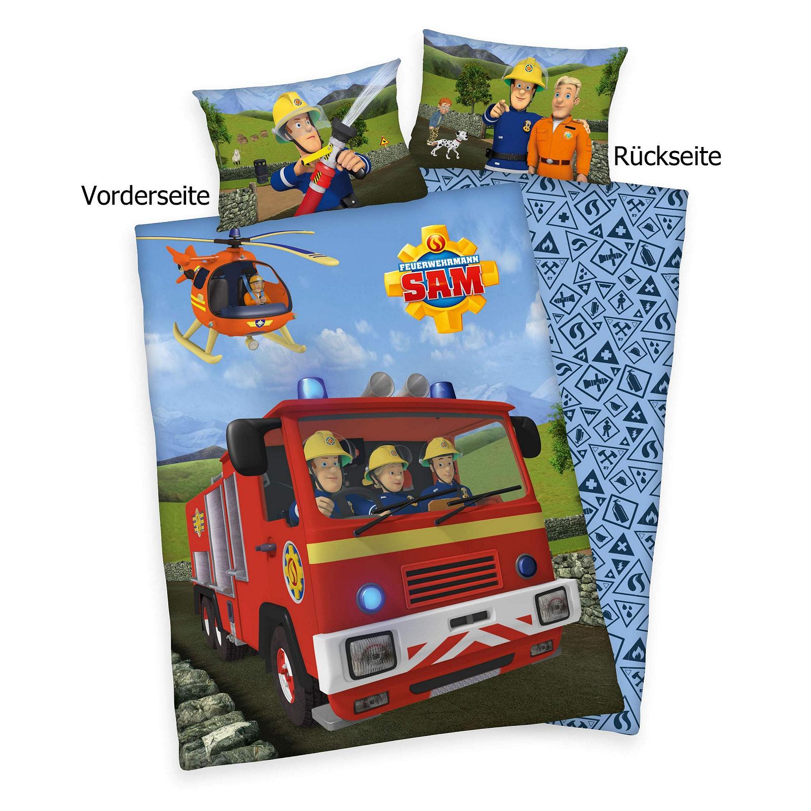 Комплект постільної білизни Herding Fireman Sam, двосторонній мотив, наволочка 40 x 60 см, підодіяльник 100 x 135 см, бавовна/рефорс, фото №2