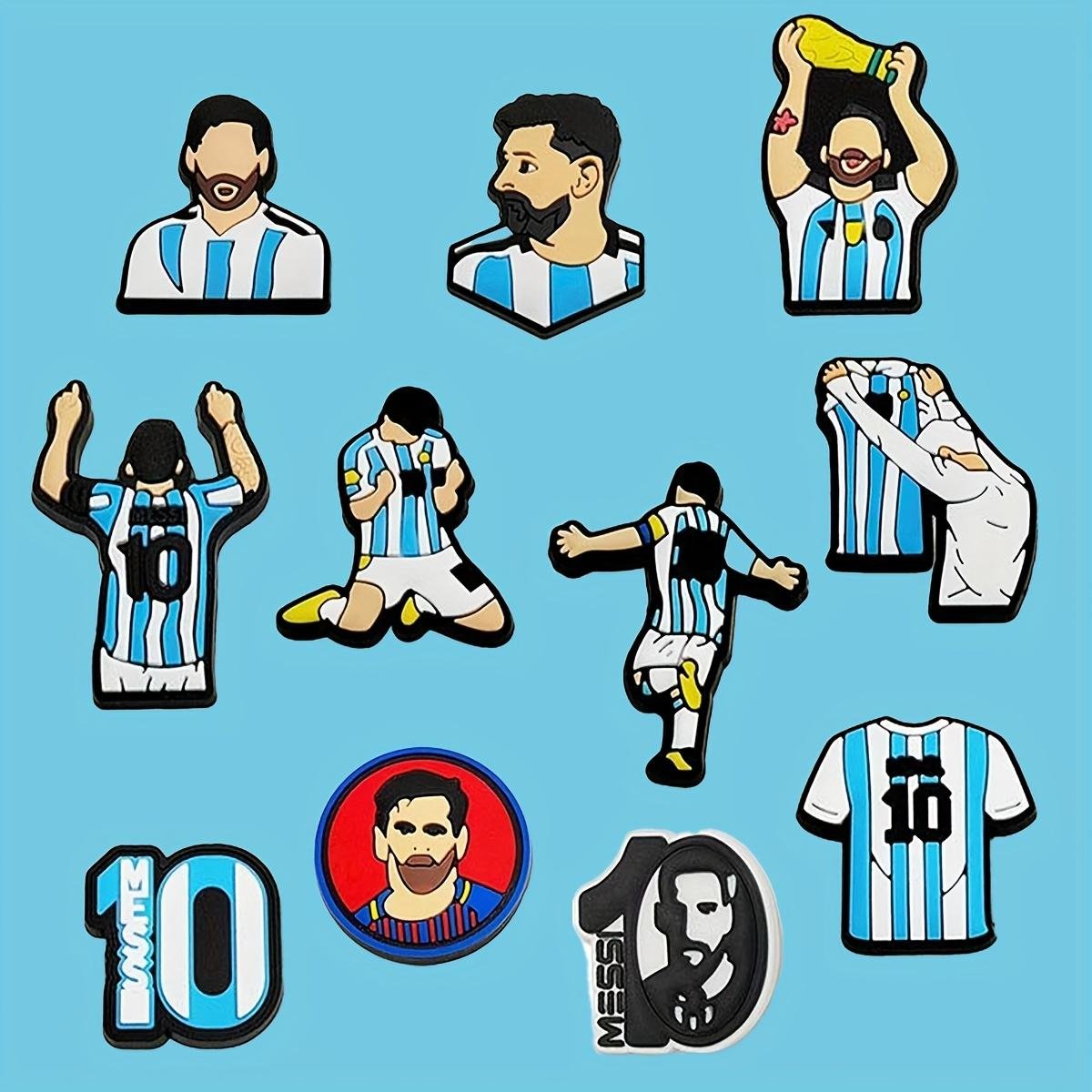 Джибитсы Месси Messi футбол football Jibbitz 11 шт аксессуары Крокс украшение Dz_150, фото №5