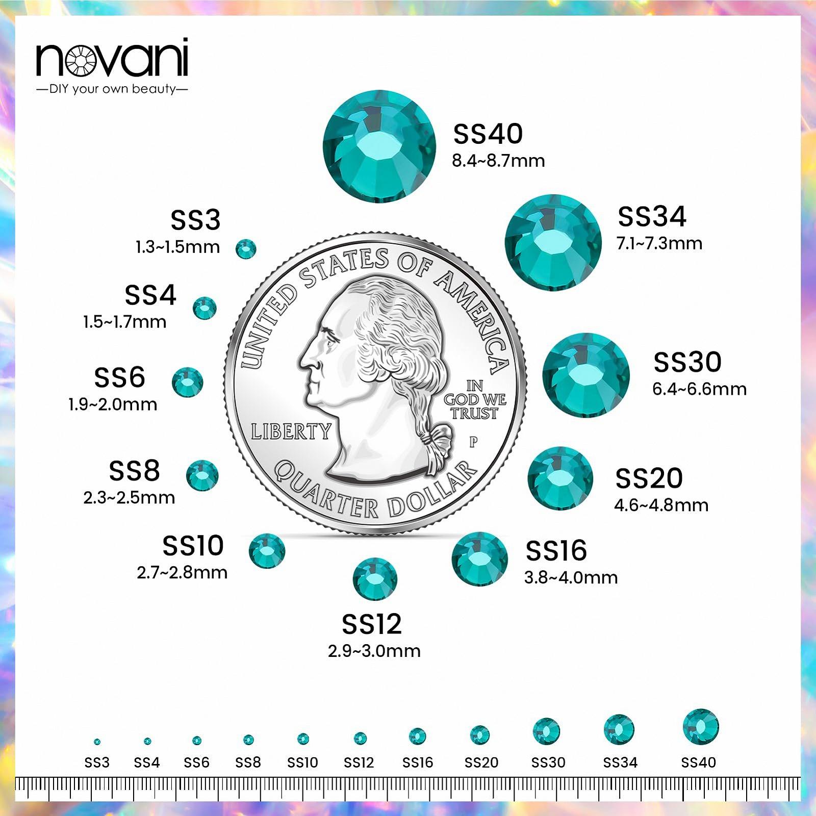 Стрази Novani Crystal Плоскі, Розсипні, 1440 штук, Скло, для одягу, взуття, рукоділля, макіяжу SS16, Зелена кубічна цирконія, фото №3