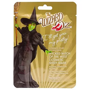 Тканевая Маска для лица Mad Beauty The Wizard of Oz Wicked Witch Зеленая, с экстрактом огурца и алоэ вера - Фото 1