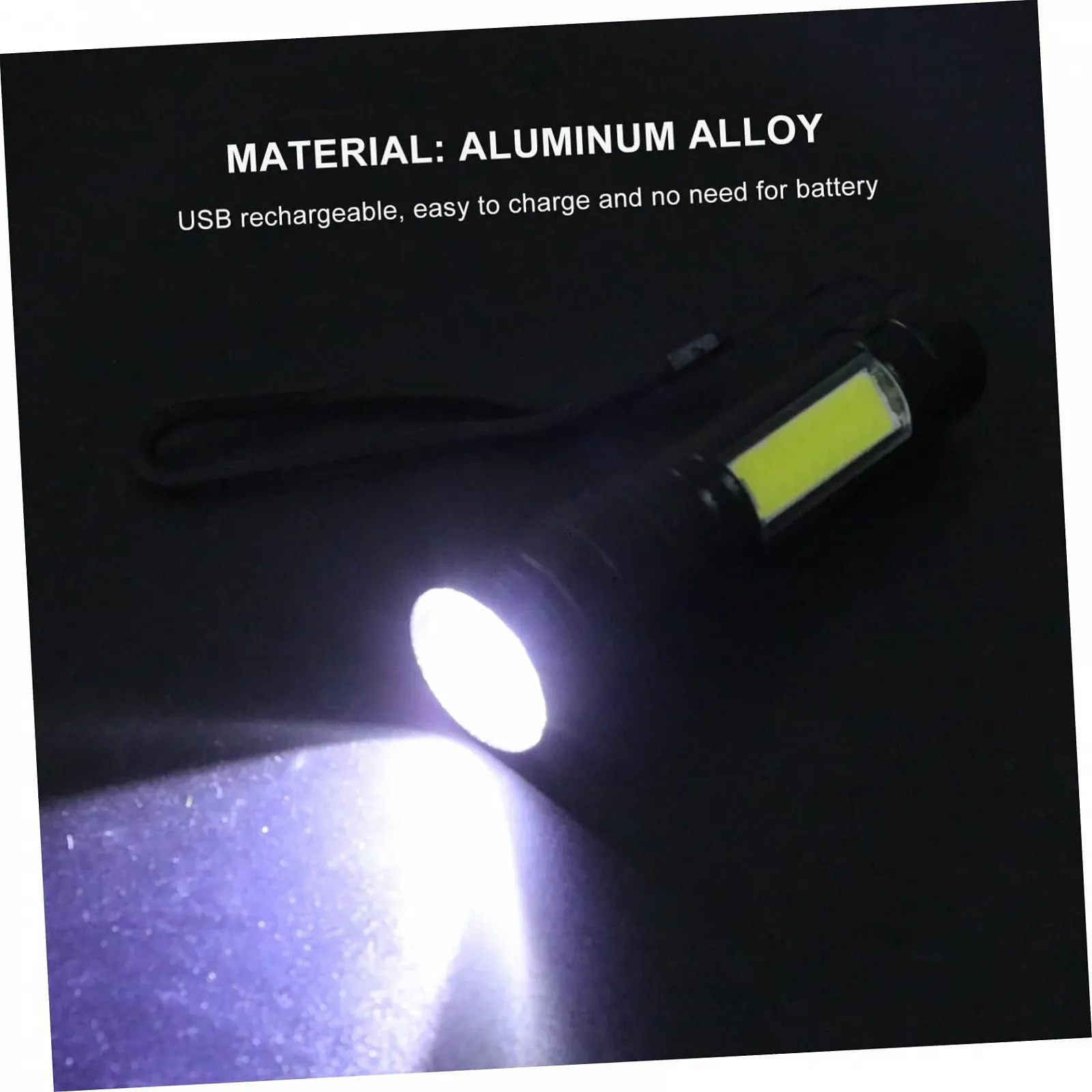 Ліхтар Homsfou Акумуляторний USB З режимами освітлення Портативний Сильний для активного відпочинку, як-от кемпінг і надзвичайні ситуації Чорний, фото №7 Ліхтар Homsfou Акумуляторний USB З режимами освітлення Портативний Сильний для активного відпочинку, як-от кемпінг і надзвичайні ситуації Чорний, фото №7