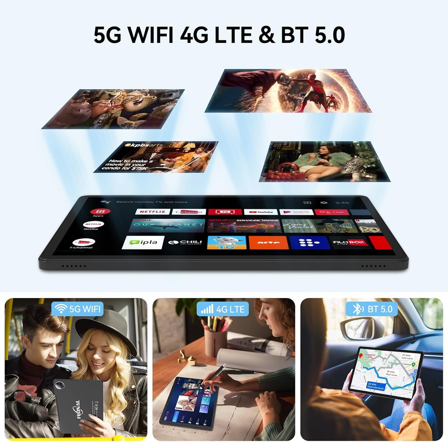 Планшет 11" FEONAL D126 8+8/128Gb 4G 2-SIM 8 ядер Android 14 7000 mAh Сірий, фото №4