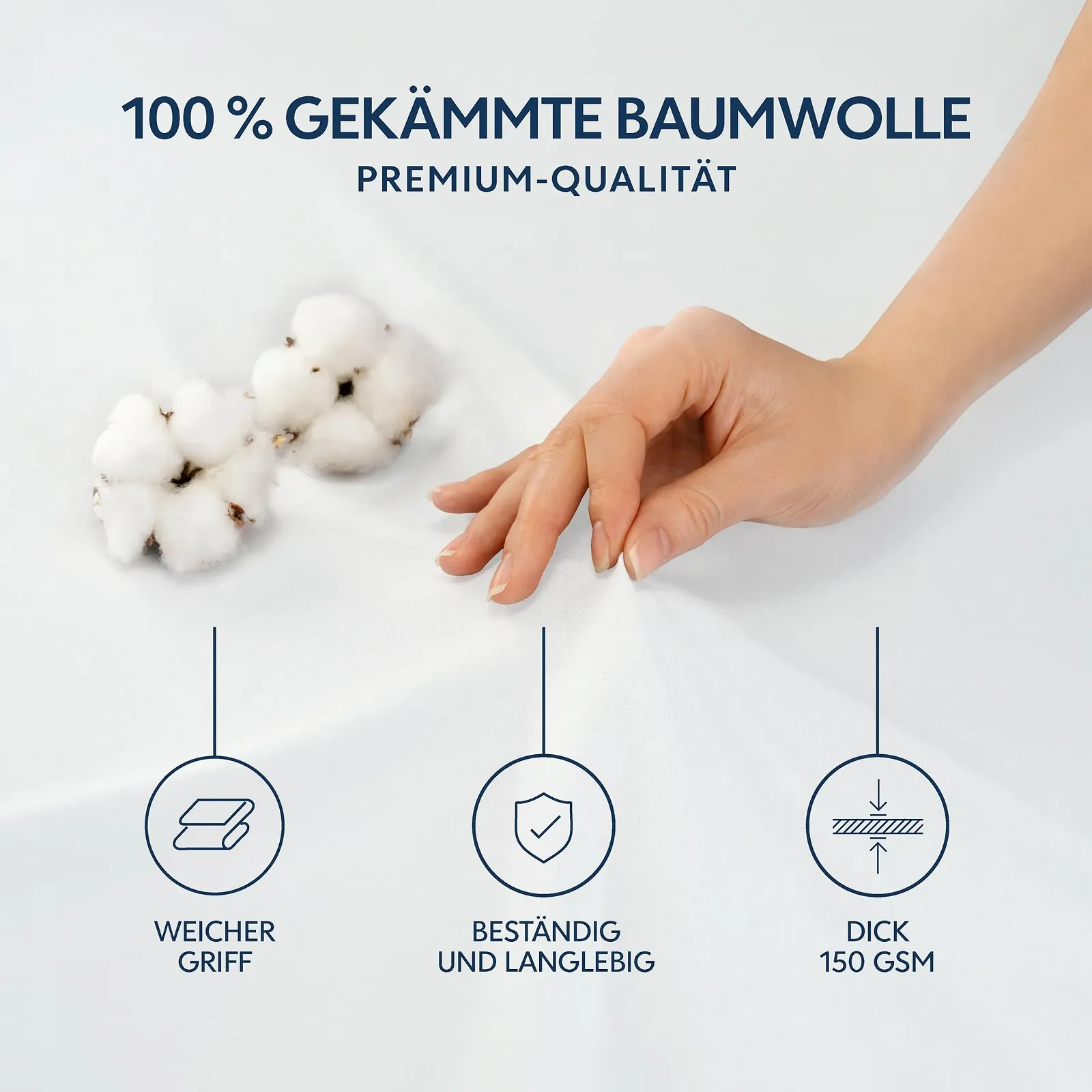 Простирадло на гумці Dreamzie Premium 180 x 200 см Бавовна білий, фото №2 Простирадло на гумці Dreamzie Premium 180 x 200 см Бавовна білий, фото №2