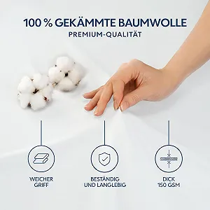 Простыня на резинке Dreamzie Premium 180 x 200 см Хлопок белый synthetic.ua - Фото 1