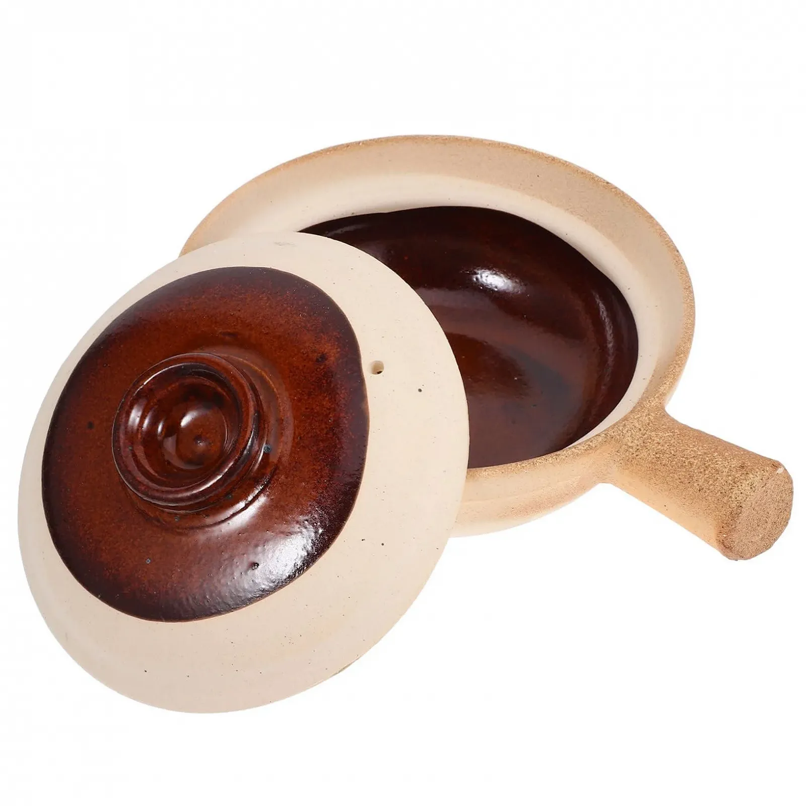 Керамічний Ківш POPETPOP традиційний теракотовий з кришкою порційний, фото №1