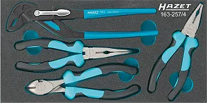 Набор плоскогубцев HAZET 163-257/4, 4 шт., универсальные плоскогубцы с быстрой регулировкой, боковые кусачки 180 мм, плоскогубцы с игольчатыми носами 45 градусов, комбинированные плоскогубцы с закаленной режущей кромкой synthetic.ua - Фото 1