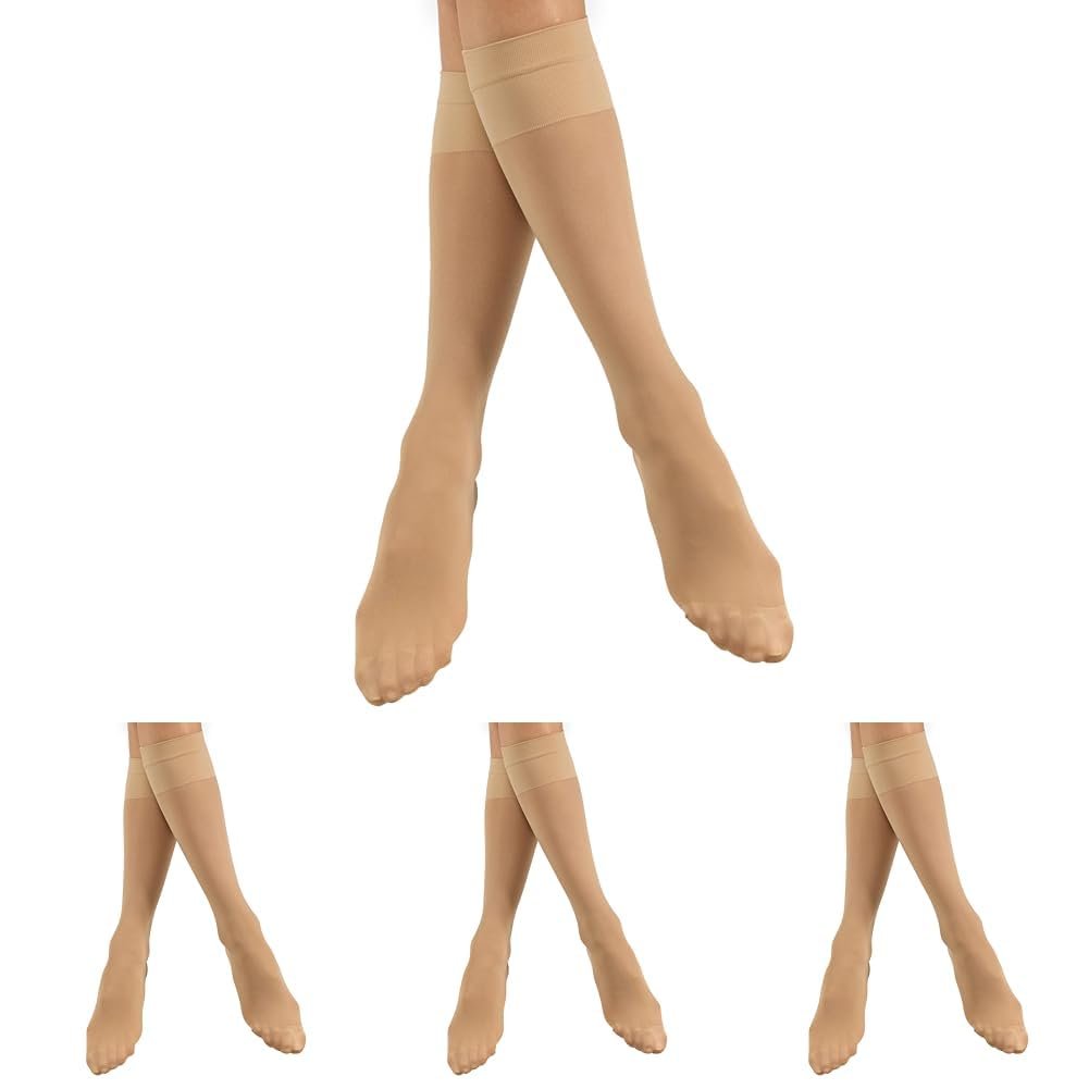 Чулки женские Nur Die Vita Support Миндаль, One Size EU (Упаковка из 4 штук), миндальный, фото №1