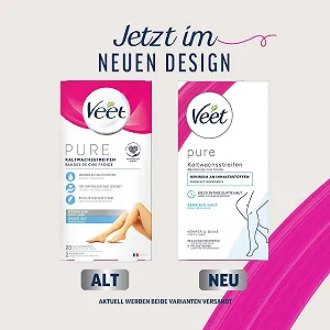 Полоски восковые Veet Pure для тела и ног для чувствительной кожи 20 шт (10 двойных полосок) synthetic.ua - Фото 1