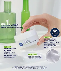 Денний крем NIVEA Natural Balance заспокійливий з органічною олією насіння конопель 50 мл (2 шт. в упаковці) - Фото 1