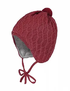 Шапка с помпоном для девочек Maximo, красная - Фото 1