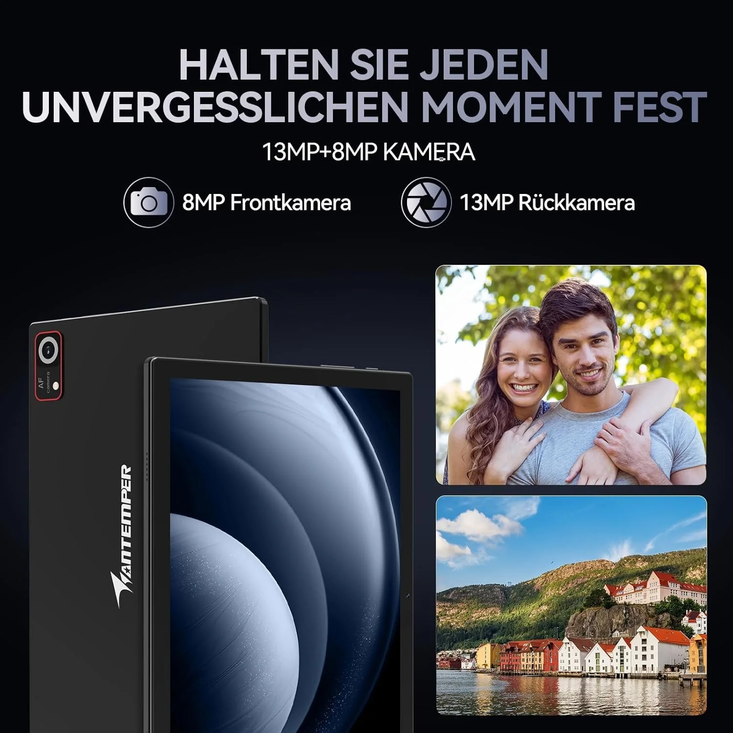 Планшет 10.1" ANTEMPER D113 4+4/128 ГБ 5G 1-SIM 8 ядер Android 14 7000 mAh Чорний, фото №8