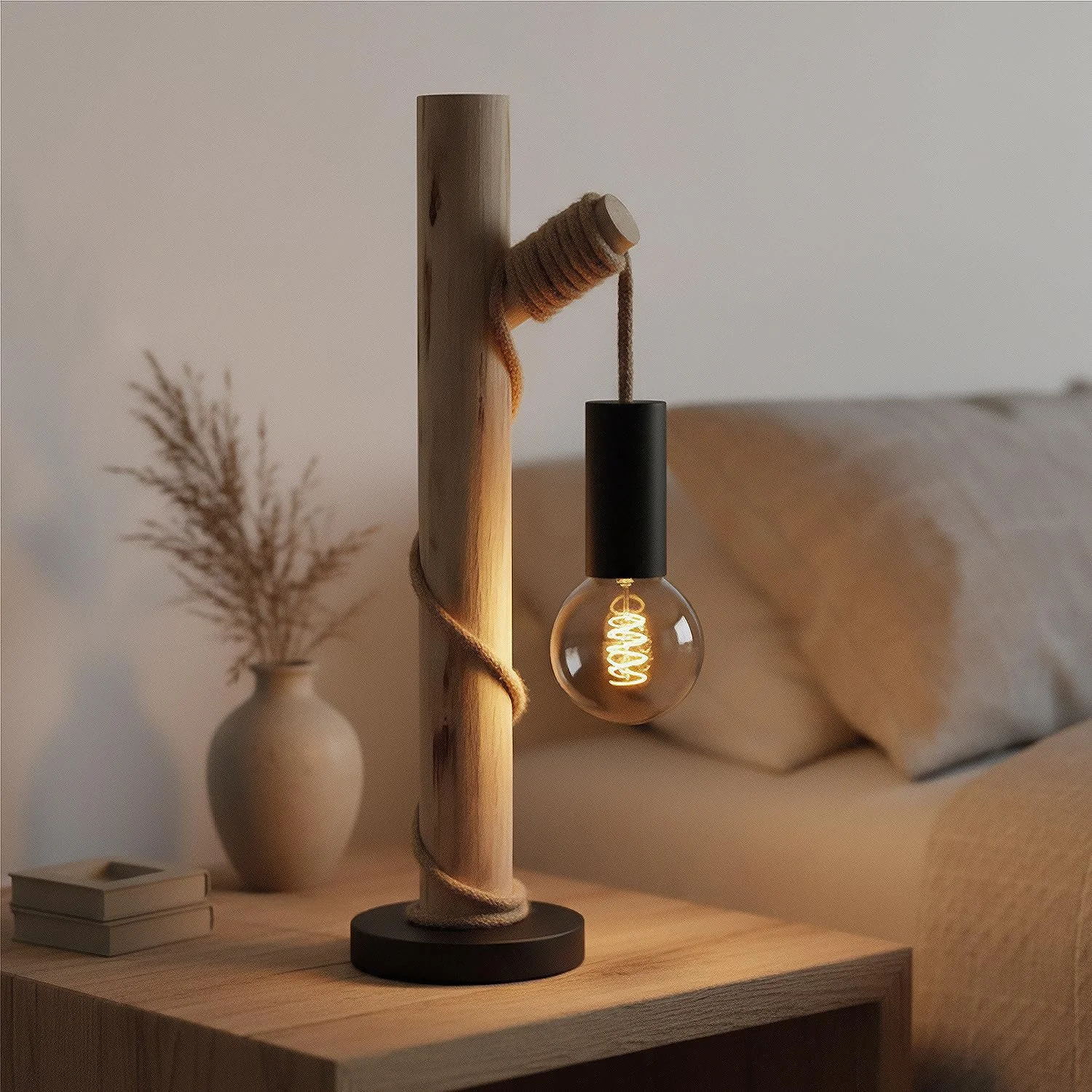 Настільна лампа Home Sweet Home Дерев'яна Морський стиль 21/21/55 см E27, фото №1