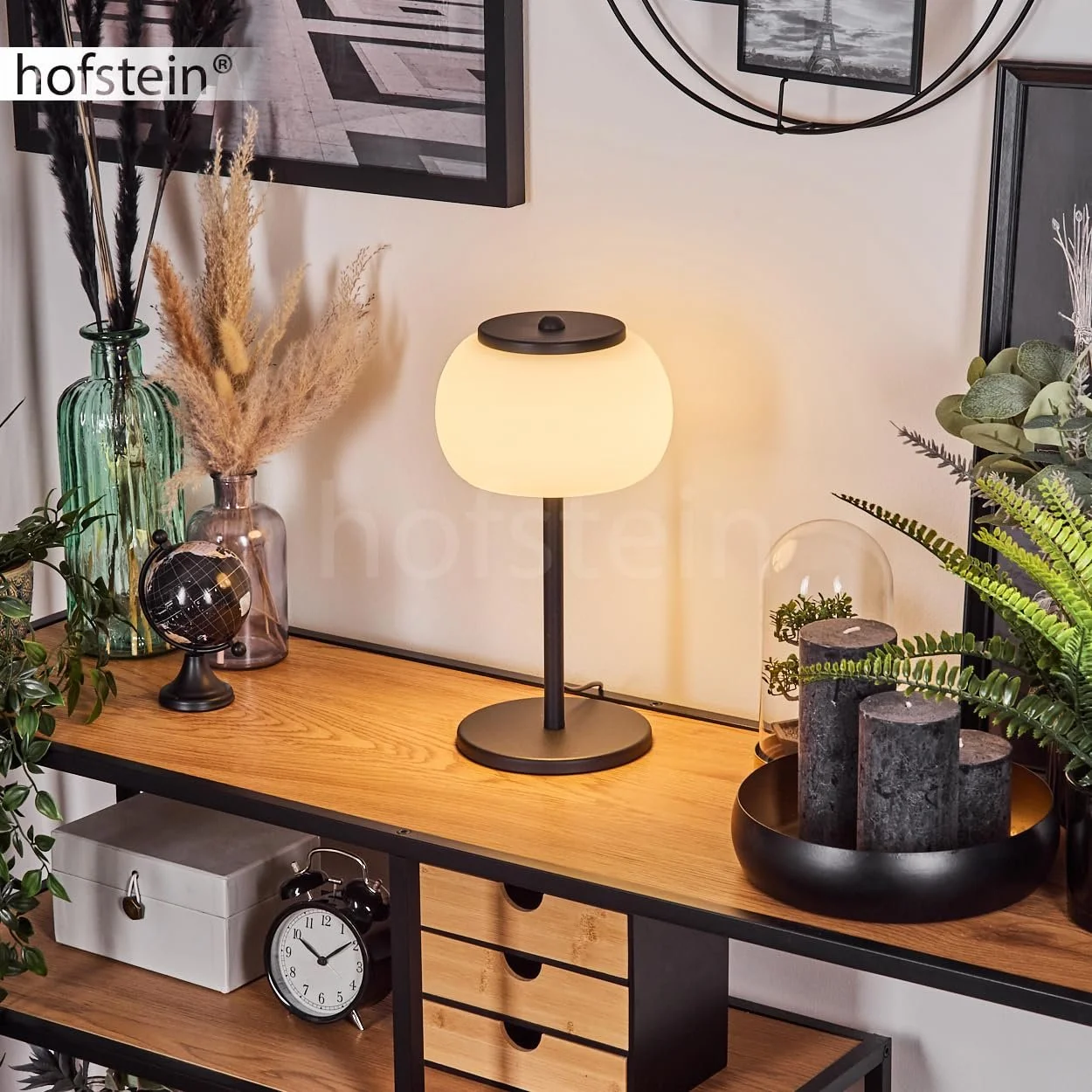 Настільна лампа LED Izenave метал/скло 8 Вт 3000 K 800 лм чорна/біла, фото №8