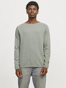 Вязаний пуловер JACK & JONES JJEHILL чоловічий, з круглим вирізом, базовий, з довгими рукавами, бавовняна сорочка synthetic.ua - Фото 1