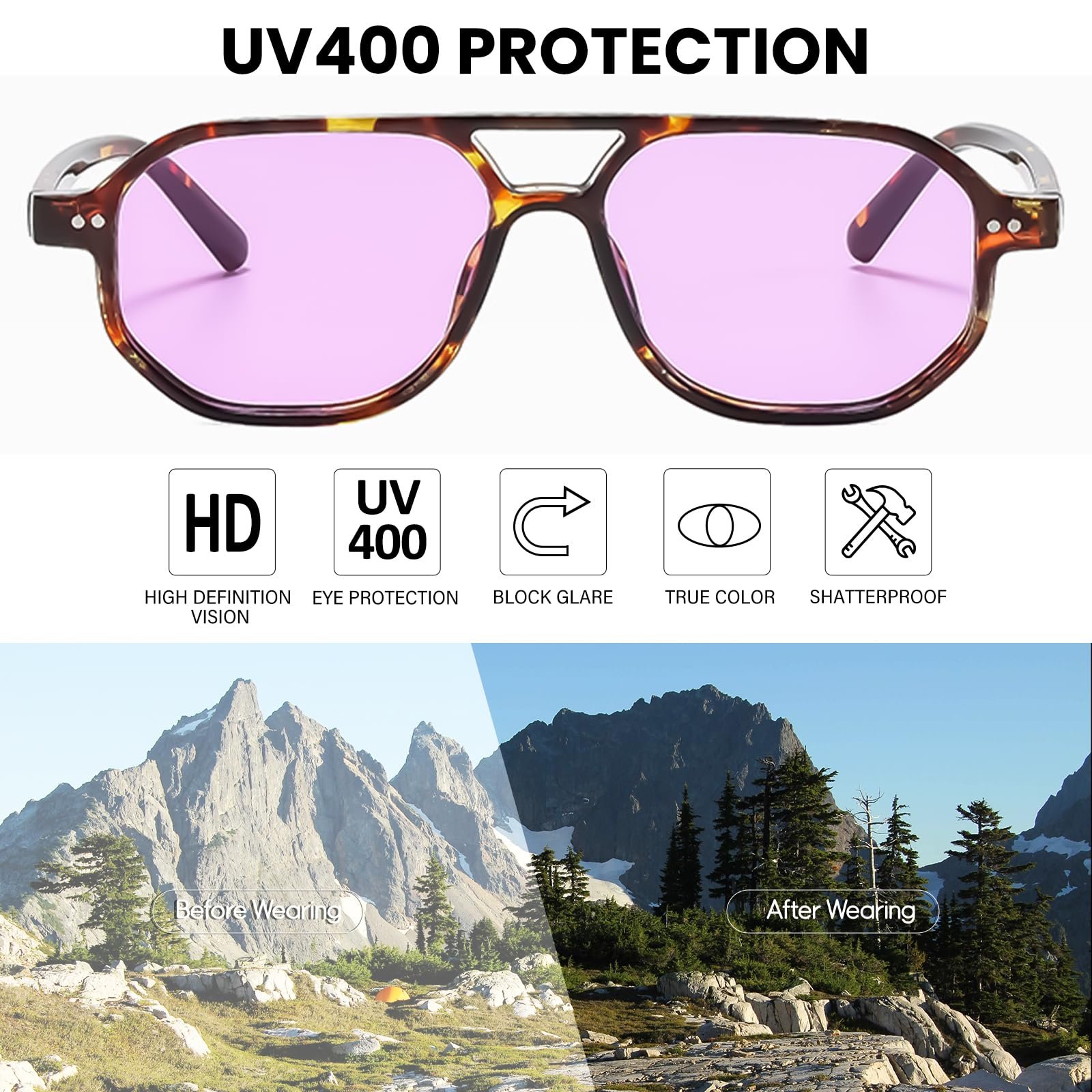 Солнцезащитные очки-авиаторы CIKJUK Retro для мужчин и женщин, 70-ые, винтажные, пилотные, UV400, фото №5