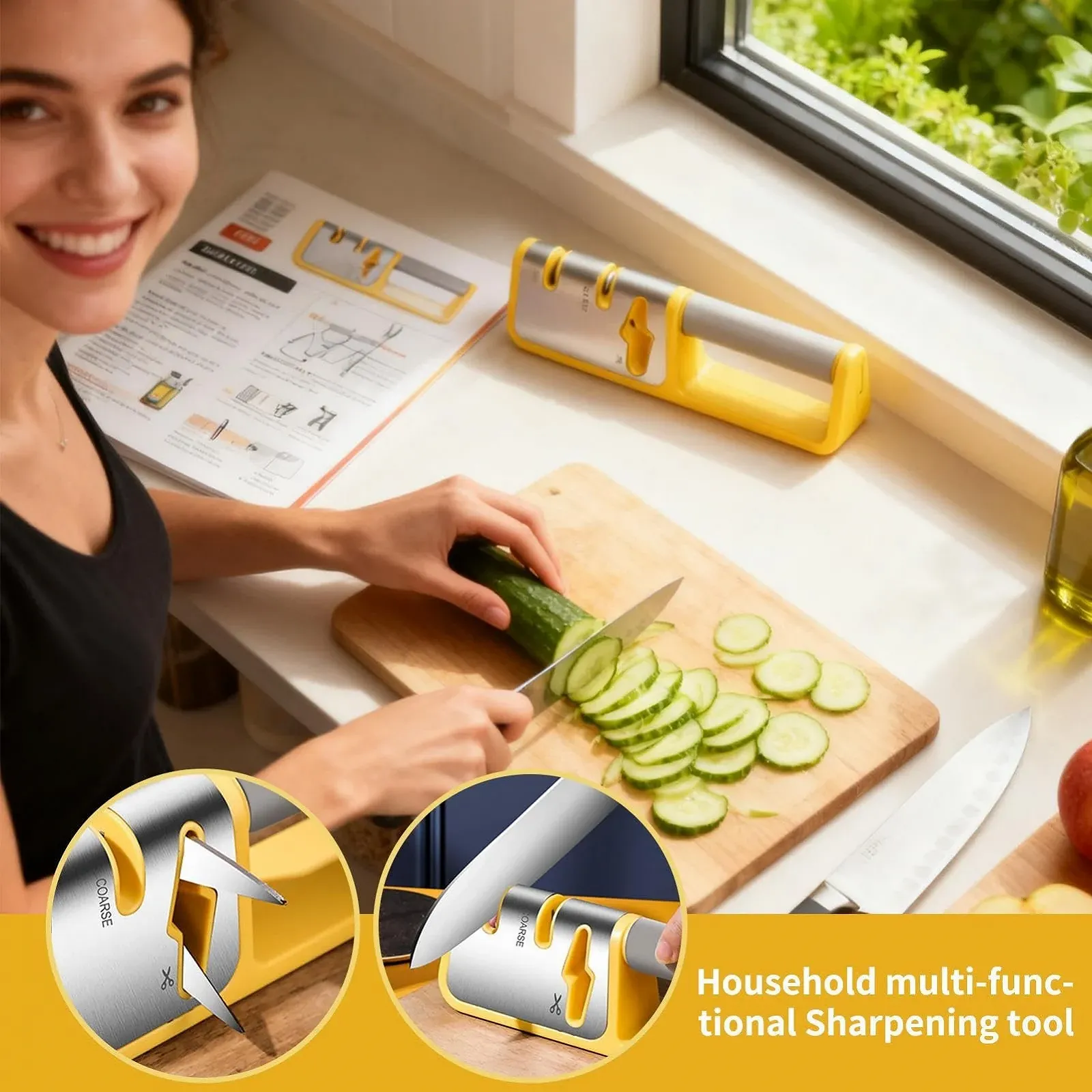 Ручна Точилка для ножиць V-Groove Manual Scissors Sharpener, фото №3